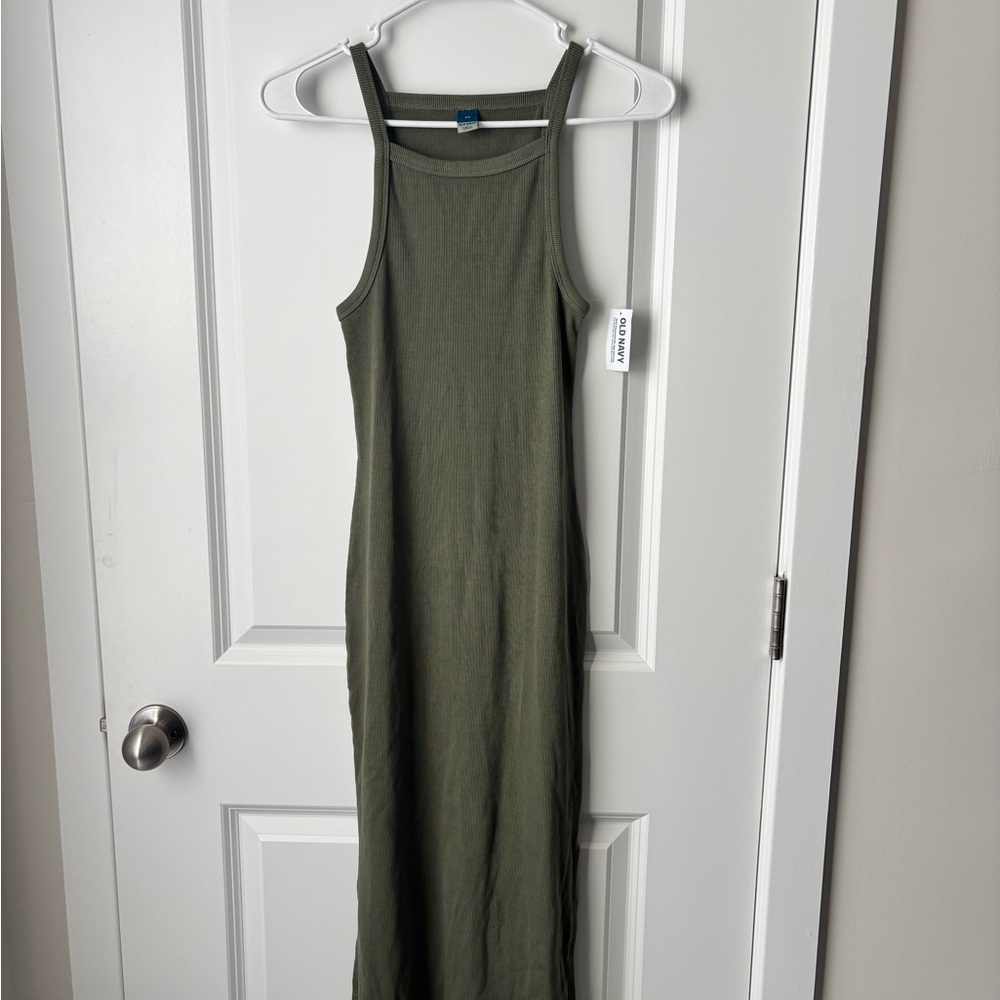 Old Navy Ribbed Midi Tank Dress | Olive Green XS (NWT) 🫒